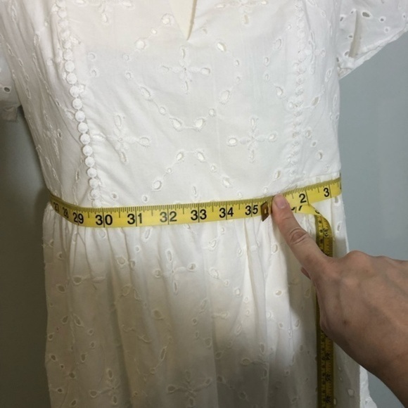 NWT White Eyelet Tiered Ruffle Swing Dress Mini Knox Rose Short Sleeve New - Picture 7 of 8